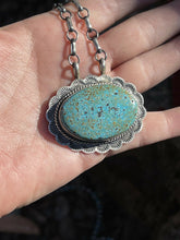 Load image into Gallery viewer, Navajo Sterling Silver &amp; Royston Turquoise Stone Southwest Necklace Signed