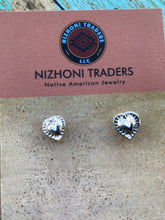 Load image into Gallery viewer, Navajo Sterling Silver Handmade Heart Shape Post Earring Adaptors