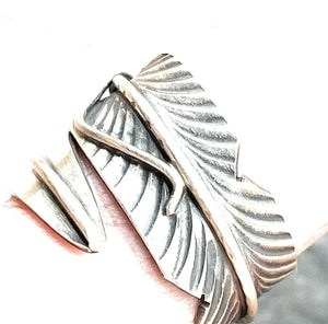 Navajo Sterling Silver Adjustable Feather Ring