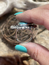 Load image into Gallery viewer, Navajo Sonoran Mountain Turquoise &amp; Sterling Silver Statement Ring Size 8