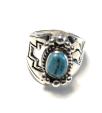 Load image into Gallery viewer, Gorgeous Navajo Turquoise And Sterling Silver Adjustable Ring