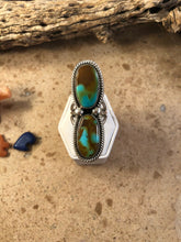 Load image into Gallery viewer, Royston Turquoise &amp; Sterling Silver Navajo Ring Size 8 By Derrick Martinez