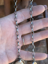 Load image into Gallery viewer, Navajo Sterling Silver Ribbon Turquoise Necklace &amp; Earrings Set