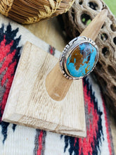 Load image into Gallery viewer, Navajo Royston Turquoise &amp; Sterling Ring Size 5 Signed