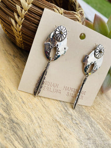 Vintage Navajo Sterling Silver Dangle Earrings