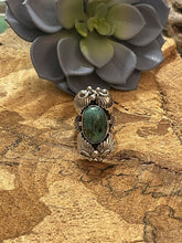 Load image into Gallery viewer, Navajo Southwest Styling Turquoise &amp; Sterling Silver Statement Ring Size 9.5