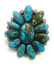 Load image into Gallery viewer, Navajo Kingman Web Turquoise &amp; Sterling Silver Ring Size 9 By Kathleen Chavez