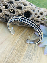 Load image into Gallery viewer, Navajo Hand Crafted Sterling Silver Cuff Bracelet By Tom Hawk