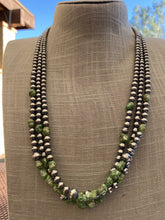 Load image into Gallery viewer, Navajo Sterling Silver &amp; Sonoran Gold Turquoise Beaded 24 Inch Necklace