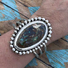 Load image into Gallery viewer, Navajo Azeroite &amp; Sterling Silver Cuff Bracelet Cuff