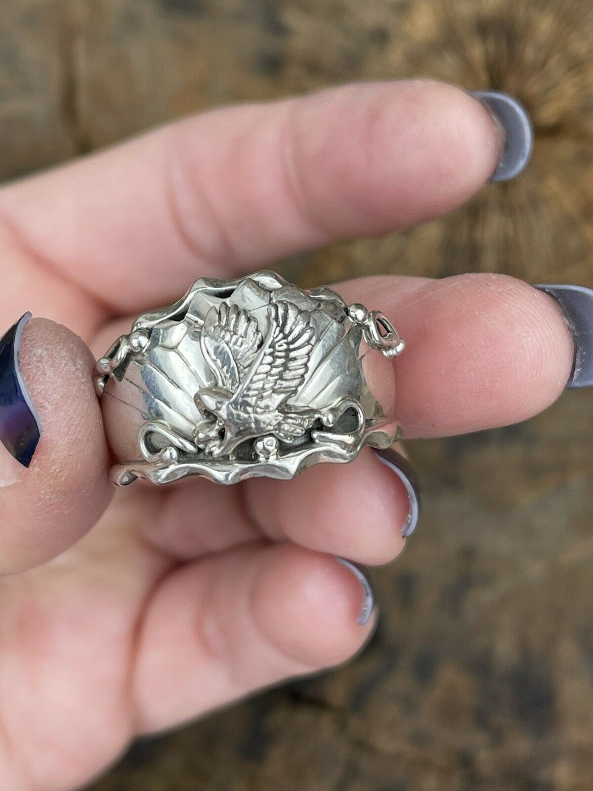 Navajo Sterling Silver Men’s Eagle Ring