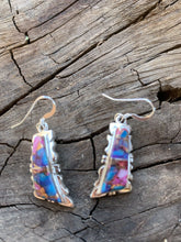 Load image into Gallery viewer, Navajo Pink Dream Mohave  Sterling Silver Wavy Dangle Earrings