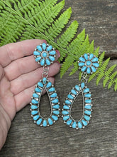 Load image into Gallery viewer, Zuni Natural Sleeping Beauty Turquoise Sterling Dangle Earrings artist AJW