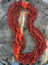Load image into Gallery viewer, Navajo Sterling Silver Natural Coral 15 Strand Bead 36 Inch Necklace