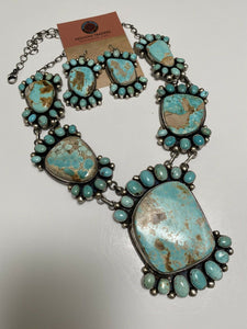 Carico Lake Turquoise Necklace Set By Kathleen Chavez Signed