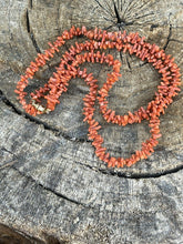 Load image into Gallery viewer, Navajo Sterling Silver Natural Coral Strand Bead 30 Inch Necklace