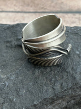 Load image into Gallery viewer, Navajo Sterling Silver Adjustable Feather Ring
