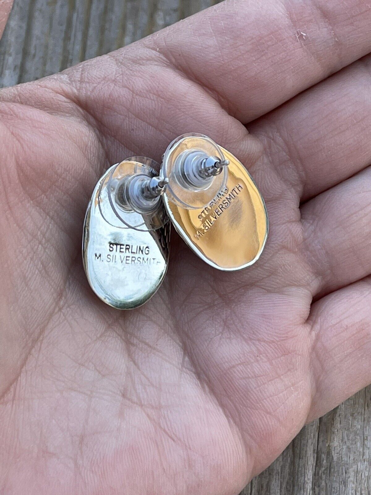 Navajo Pink Dream Mojave & Sterling Silver oval Stud Earrings