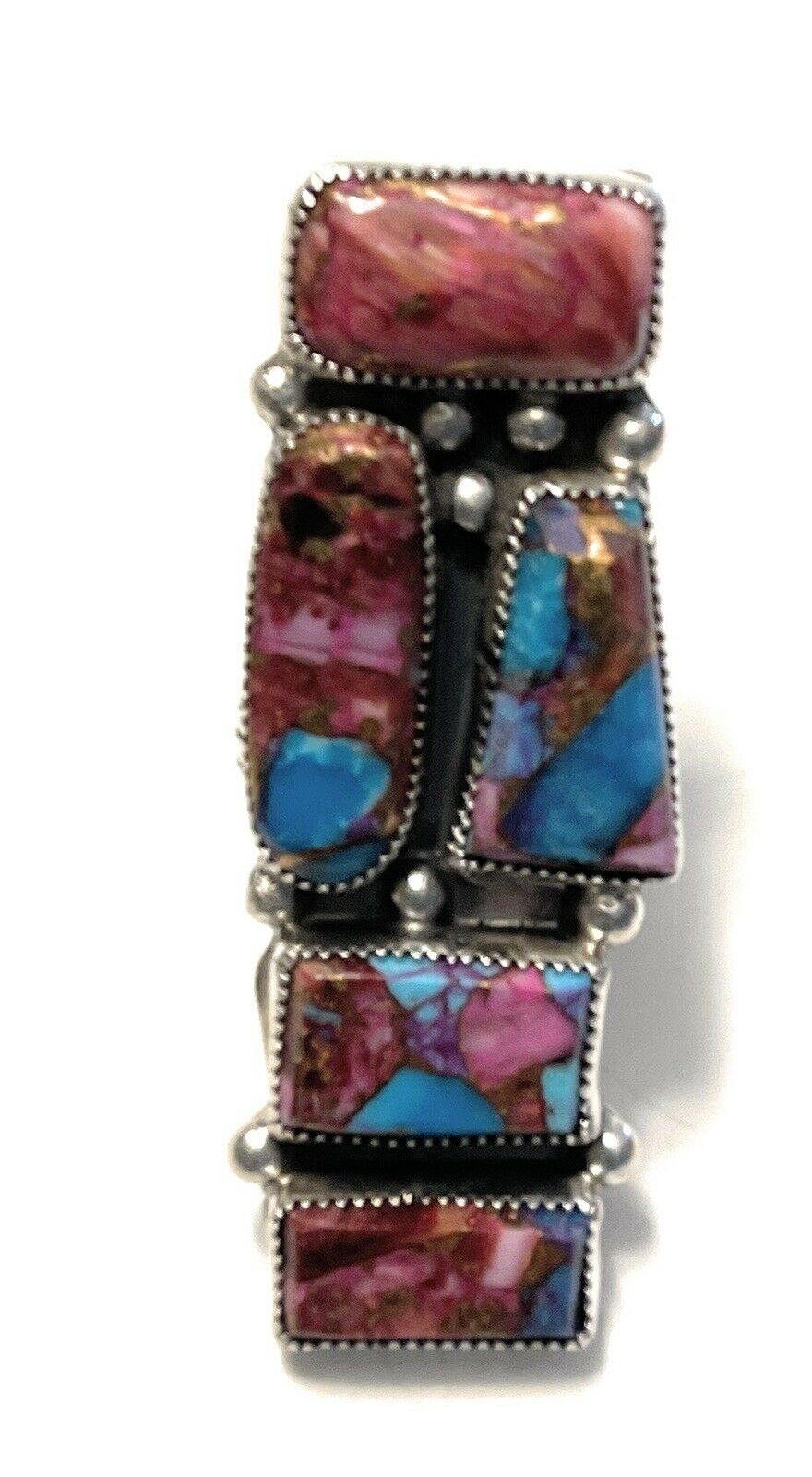 Navajo Pink Dream Mohave & Sterling Silver Ring Size 6