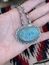 Load image into Gallery viewer, Navajo Sterling Silver &amp; Royston Turquoise Stone Southwest Necklace Signed