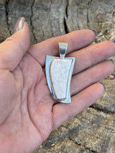 Load image into Gallery viewer, Navajo White Buffalo &amp; Sterling Silver Southwest Pendant