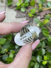 Load image into Gallery viewer, Navajo Southwest Ribbon Turquoise &amp; Sterling Silver Spider Ring Size 10 Signed