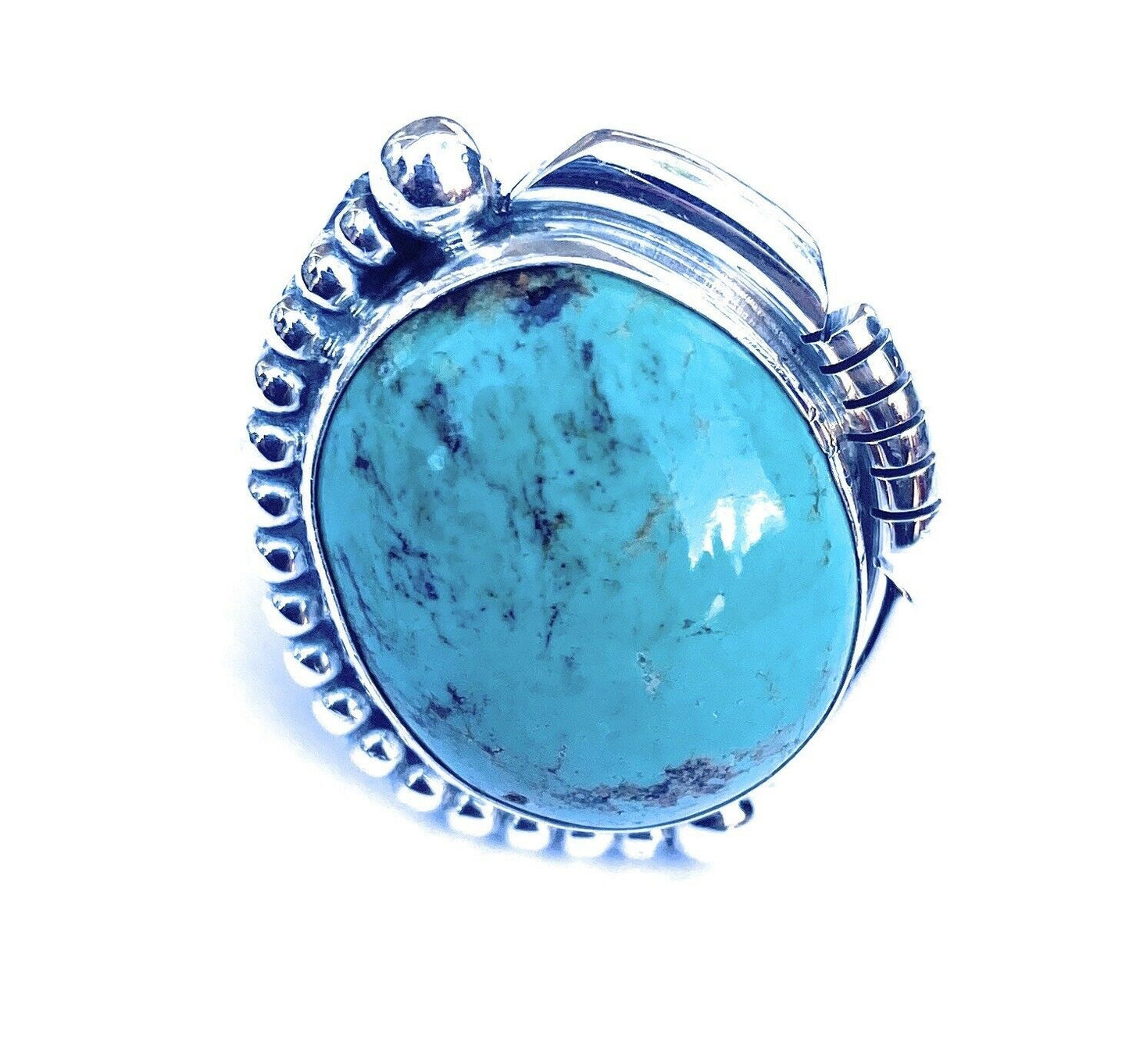 Navajo Royston Turquoise & Sterling Silver Ring Size 6.5