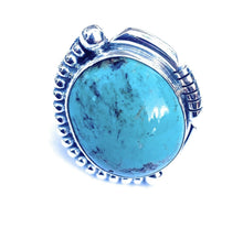 Load image into Gallery viewer, Navajo Royston Turquoise &amp; Sterling Silver Ring Size 6.5