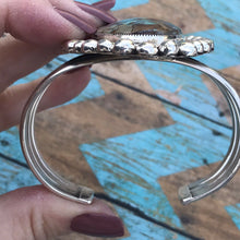 Load image into Gallery viewer, Navajo Azeroite &amp; Sterling Silver Cuff Bracelet Cuff