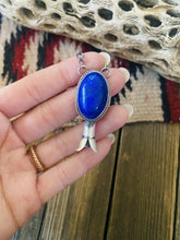 Load image into Gallery viewer, Navajo Sterling Silver &amp; Lapis Blossom Necklace Signed