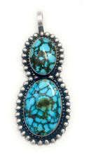 Load image into Gallery viewer, Navajo Kingman Web Turquoise And Sterling Silver Pendant Signed