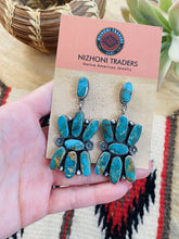 Load image into Gallery viewer, Navajo Jacqueline Silver Royston Turquoise &amp; Sterling Silver Dangle Earrings