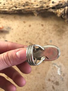 Royston Turquoise & Sterling Silver Navajo Ring Size 8 By Derrick Martinez
