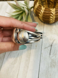 Navajo Sterling Silver Concho Cuff Bracelet By Emer Thompson