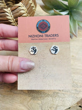 Load image into Gallery viewer, Hopi Overlaid Sterling Silver Kokopelli Stud Earrings