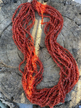 Load image into Gallery viewer, Navajo Sterling Silver Natural Coral 15 Strand Bead 36 Inch Necklace