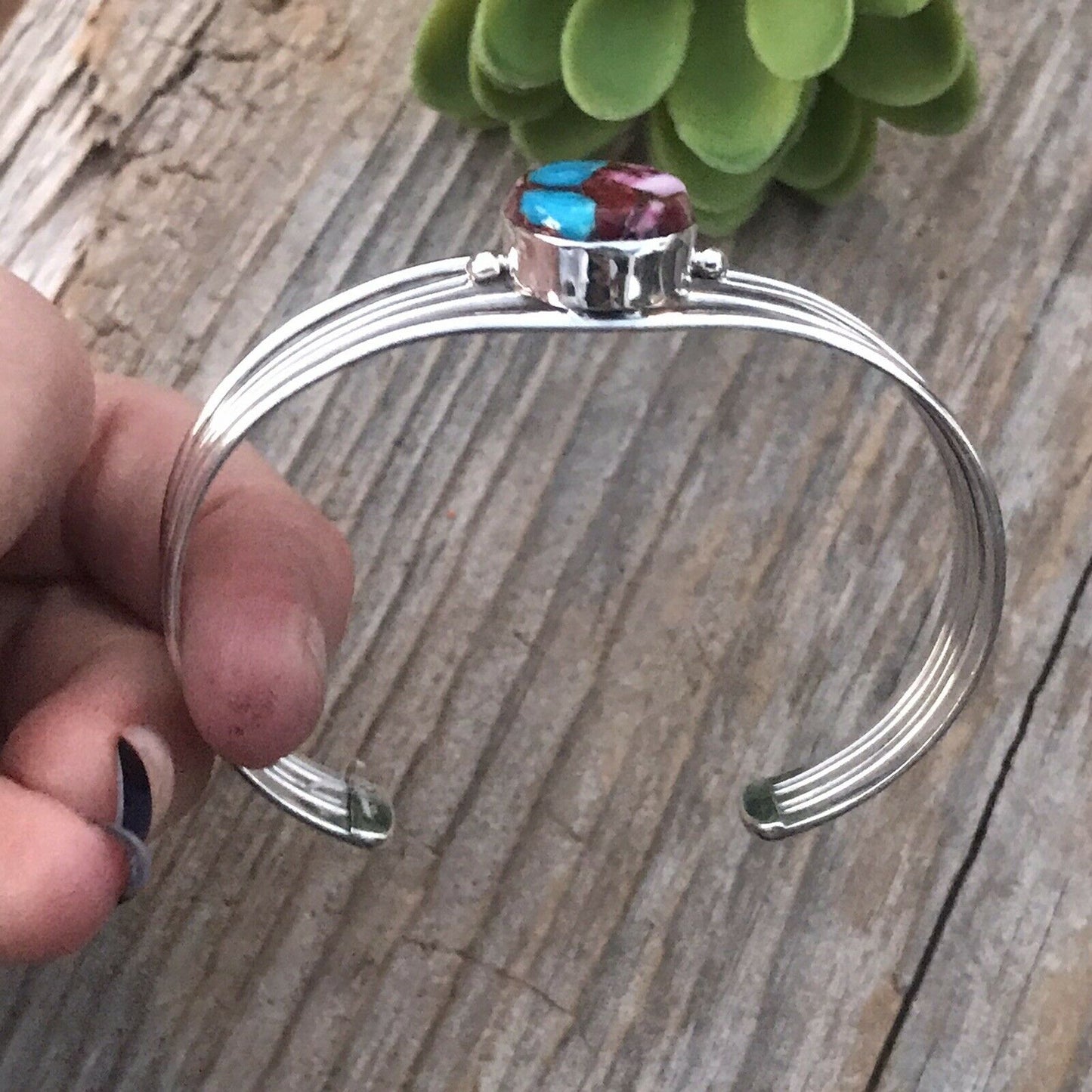 Navajo Pink Dream Mojave Sterling Silver Custom Cuff