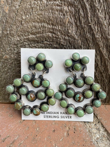 Navajo Sterling Silver & Royston Turquoise Chandelier Dangle Earrings