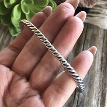 Load image into Gallery viewer, Navajo Floating Turquoise Sterling Silver  Rope Style Cuff Bracelet Stamped