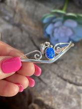 Load image into Gallery viewer, Navajo Sterling Silver Bright Blue Opal Bracelet