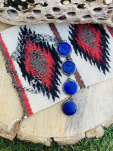 Load image into Gallery viewer, Navajo Sterling Silver &amp; Lapis Lariat Necklace