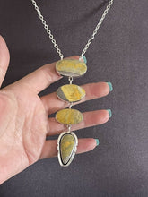 Load image into Gallery viewer, Navajo Bumble Bee Jasper &amp; Sterling Silver Lariat Necklace