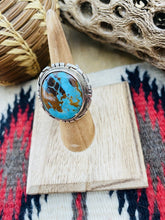 Load image into Gallery viewer, Navajo Royston Turquoise &amp; Sterling Ring Size 5 Signed
