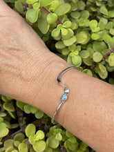 Load image into Gallery viewer, Navajo Sterling Silver Turquoise Stone Wave Design Bracelet Cuff