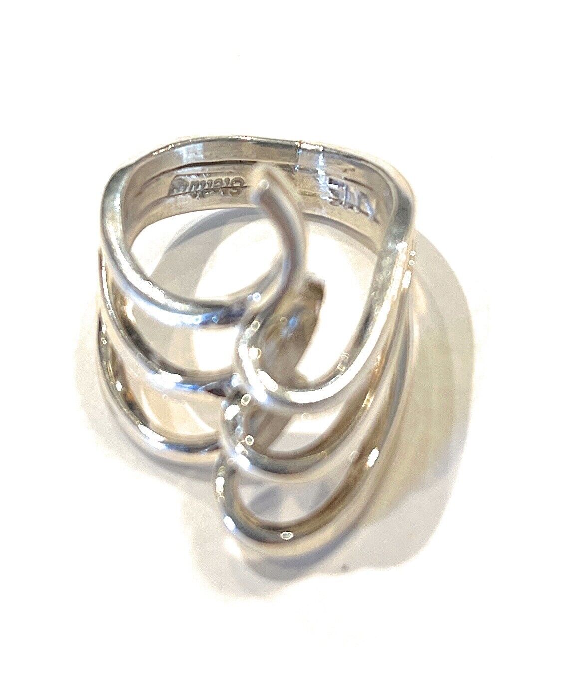 Beautiful Navajo Sterling Silver Swirls Wave Ring