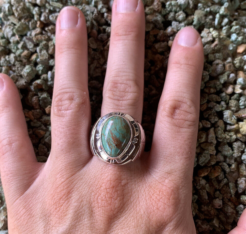 Navajo Royston Turquoise & Sterling Silver Men’s Ring