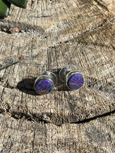 Load image into Gallery viewer, Navajo Sterling Silver Purple Dream Post Earrings Signed