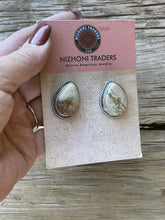 Load image into Gallery viewer, Navajo Sterling Silver Ribbon Turquoise Necklace &amp; Earrings Set
