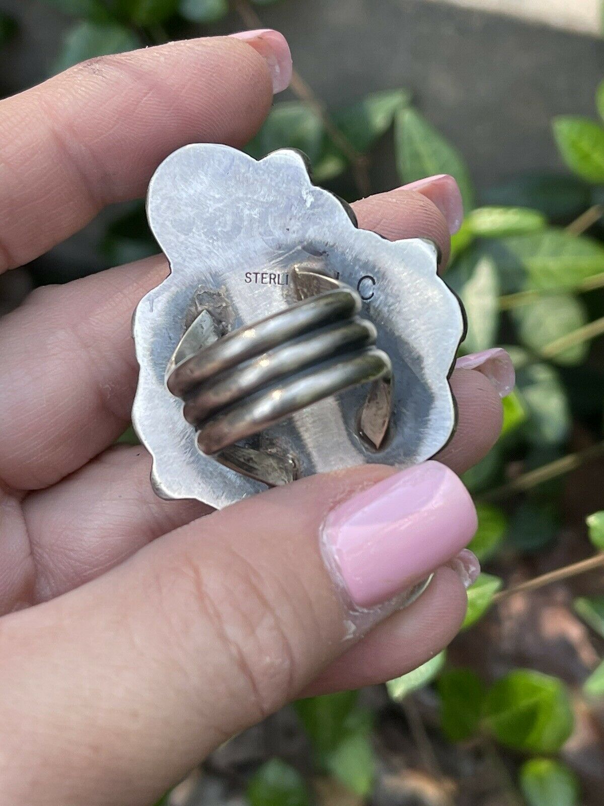 Navajo Purple Charoite & Sterling Silver Swirl Statement Ring Size 7