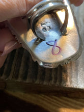 Load image into Gallery viewer, Navajo Sterling Silver &amp; Beautiful Bumblebee Jasper Statement Ring Sz 8 Signed